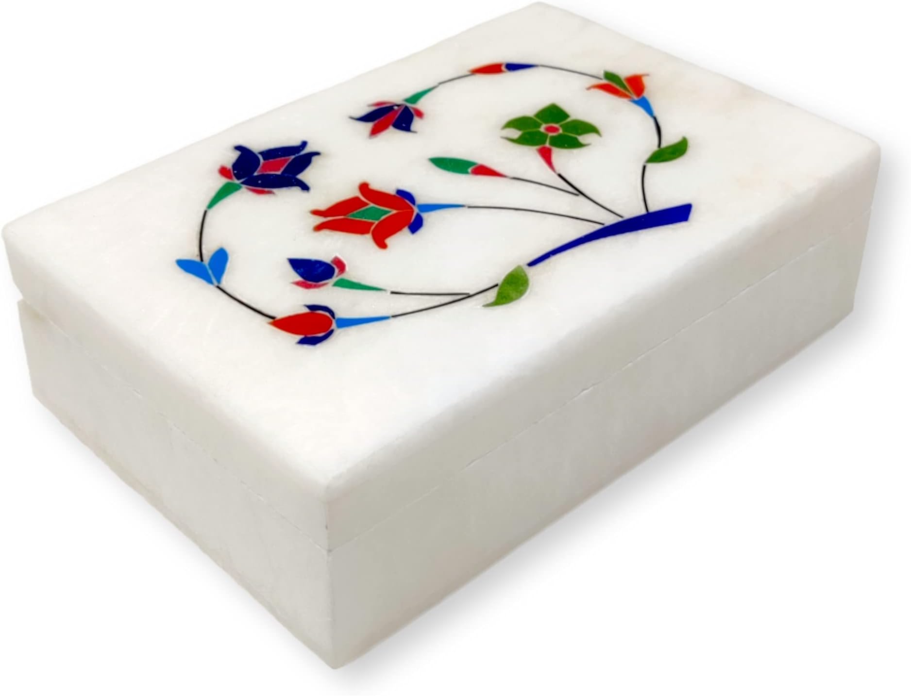 Hashcart Designer Marble Box - Floral Design Box Organiser for Girls