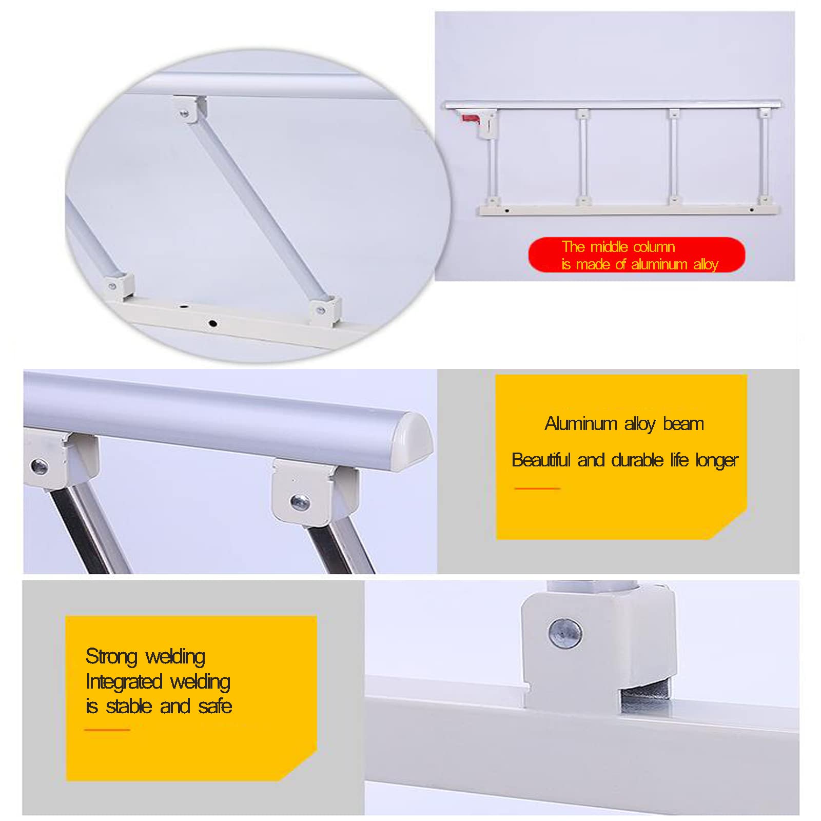 Barandilla de cama plegable, barandilla de cama plegable, barandilla de cama para cama ajustable, barandilla de cama plegable para adultos mayores, barra plegable junto a la cama disponible para la