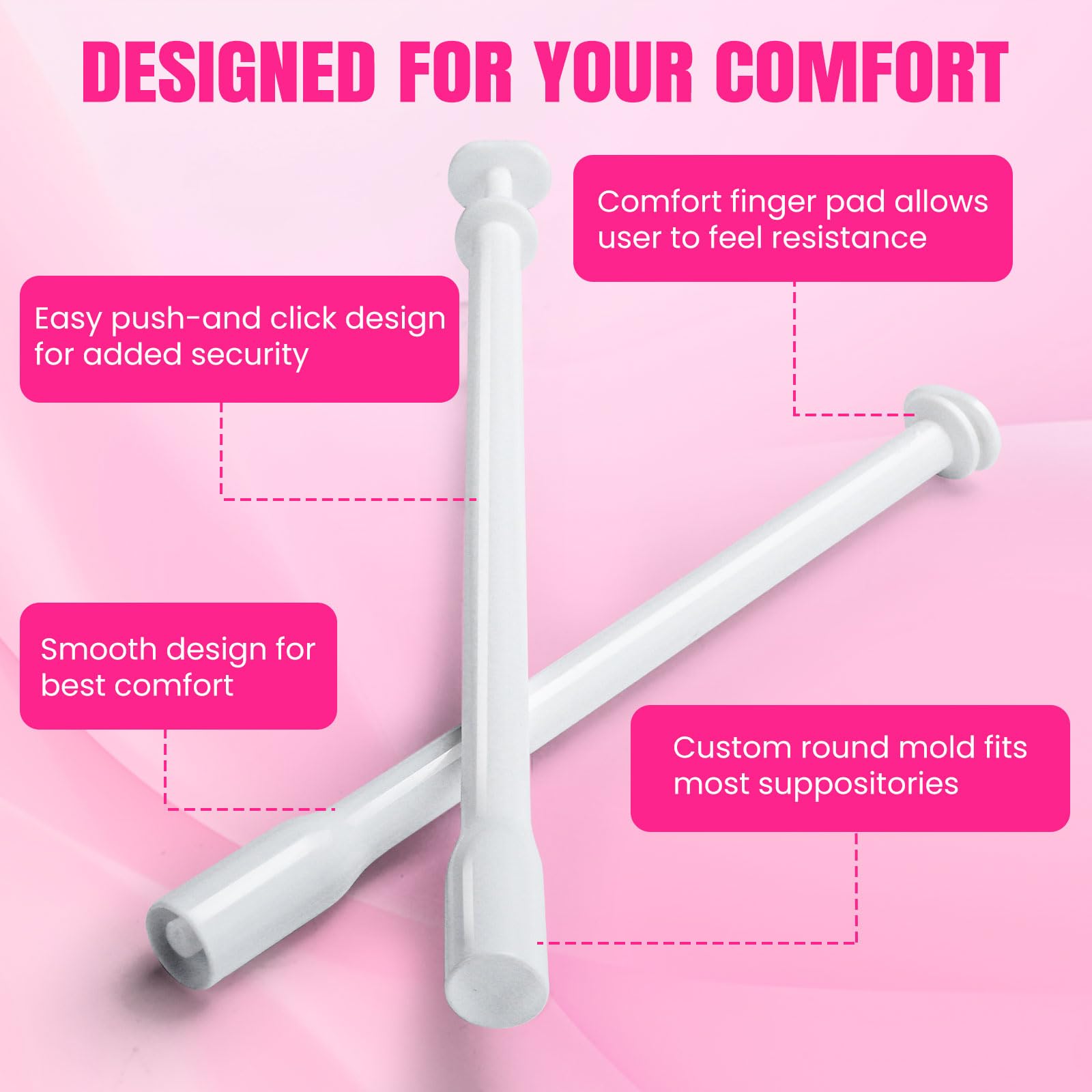 TENKAIWICK 100 Pack Disposable Vaginal Suppository Applicator for Women, Vaginal Applicator fits Size 0/00 Cap-Sules and Most Pills, Tablet Suppositories, Individually Wrapped