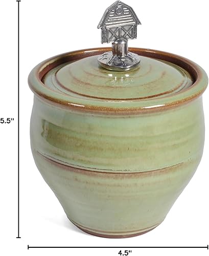 Miniatura 3 de Azucarero con acabado de granero de peltre, pistacho