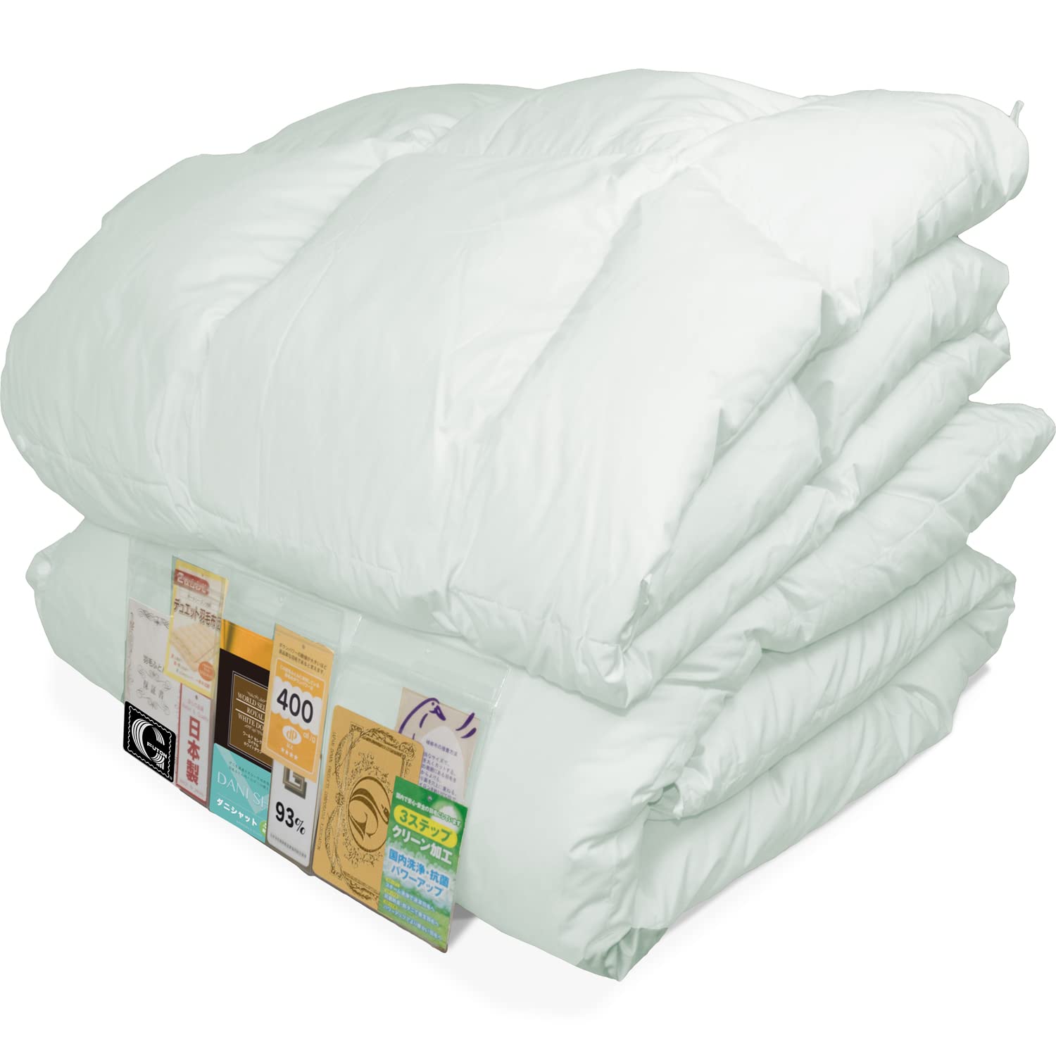 安眠工場 羽毛布団 2枚合せ ダブル 合掛1.0kg、薄掛0.5kg Amazon｜安眠工場 高級羽毛布団 2枚合せ(デュエット) ダブル【合掛1.1