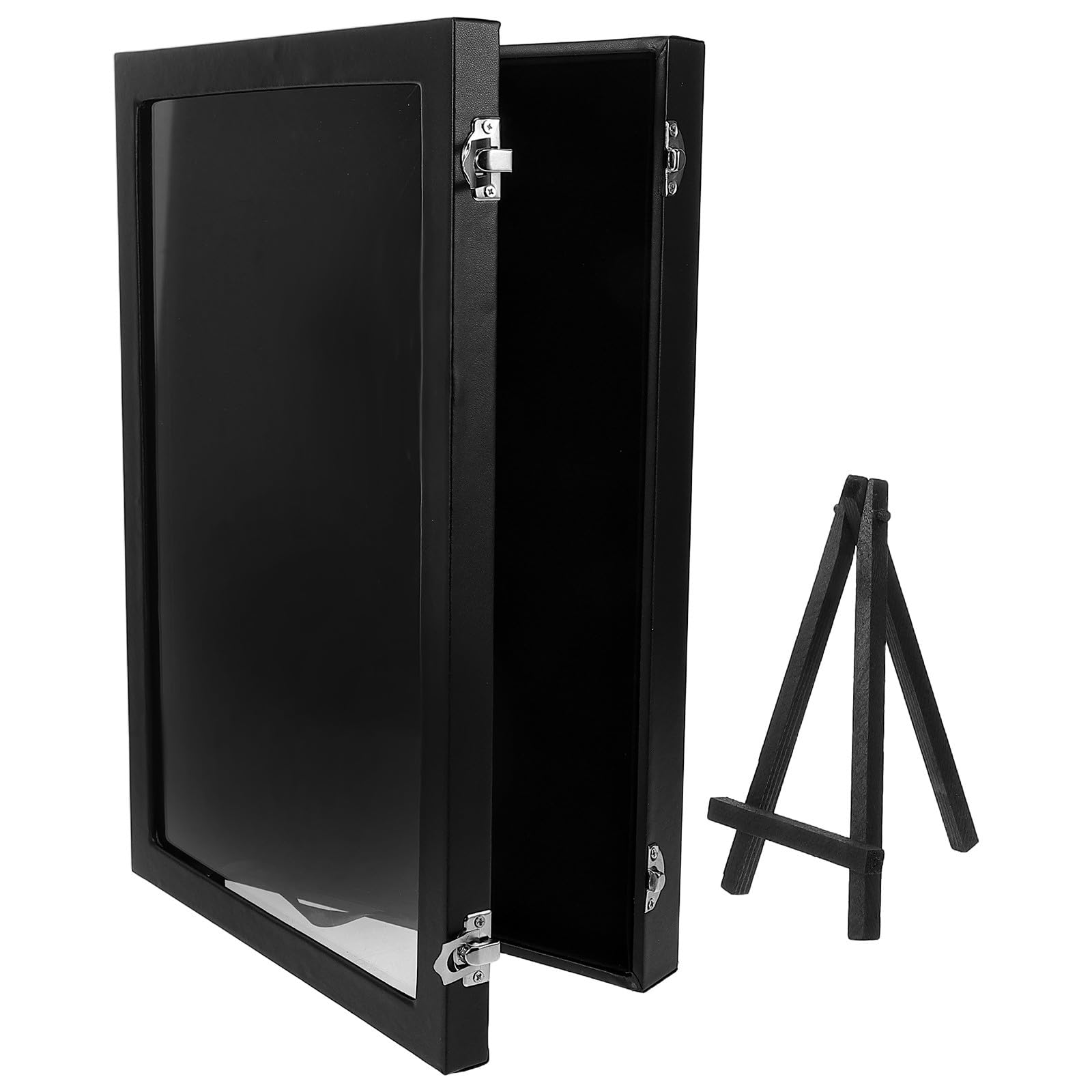 SHINEOFI Elegantes Stiftgehäuse aus Acryl und Holz mit Emailleplatten Sammlerkasten für Anstecknadeln und Pin Sammlung Tischständer und Wandmontage Möglich