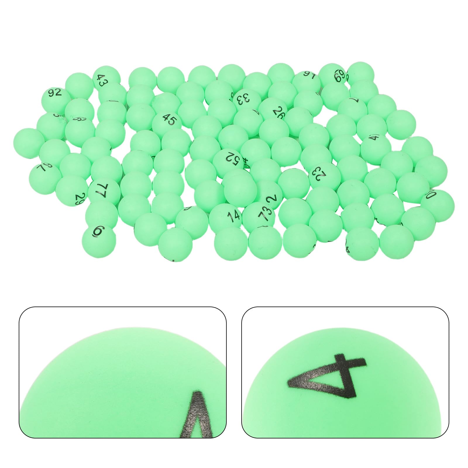 Toyvian 100 pelotas de ping pong numeradas a granel, pelotas de tenis de mesa numeradas a granel, bingo de lotería de plástico de 35 mm para rifa y para noche de juegos, carnaval, máquinas