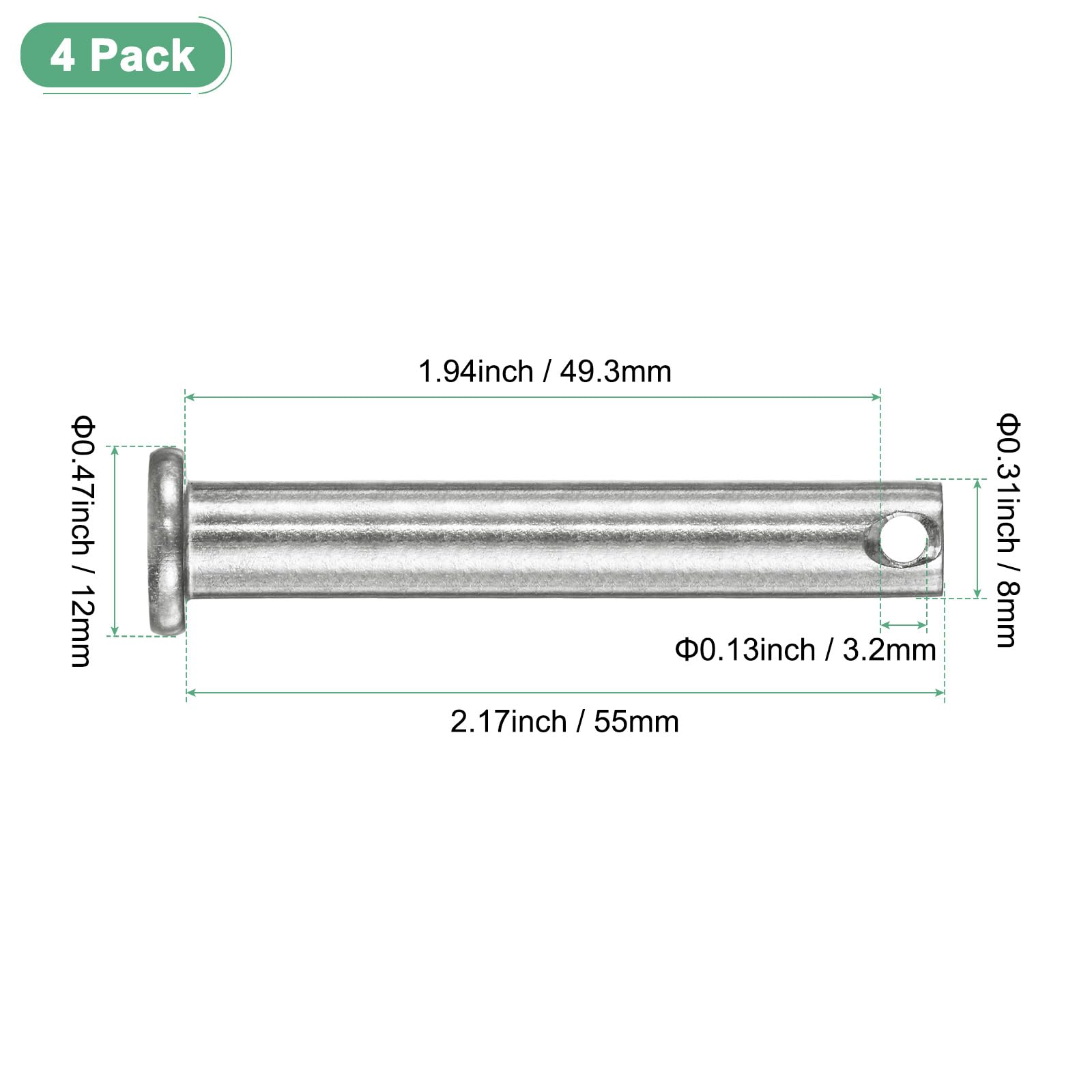 M METERXITY 4-Pack Single Hole Clevis Pins - Image 3