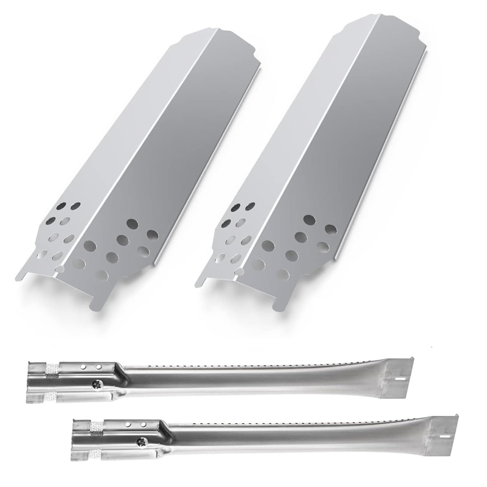 Stainless Steel Repair Kit for Charbroil Classic 280 2-Burner 463647018 463613717 463672717 463672817 G215-0203-W G320-0200-W1, Grill Burner and Heat Plates for American Gourmet 2-Burner 465635821