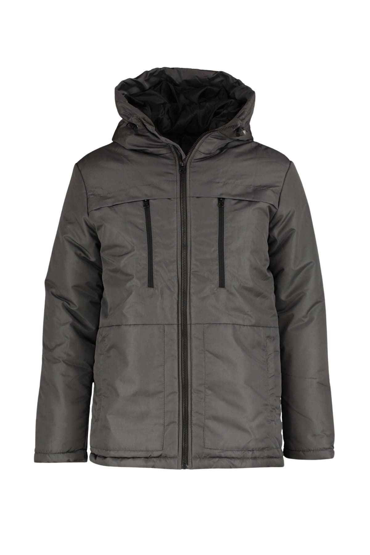 Trendyol Giacca Invernale Oversize con Cappuccio Tinta Unita Cappotto, Borgogna, M Uomo