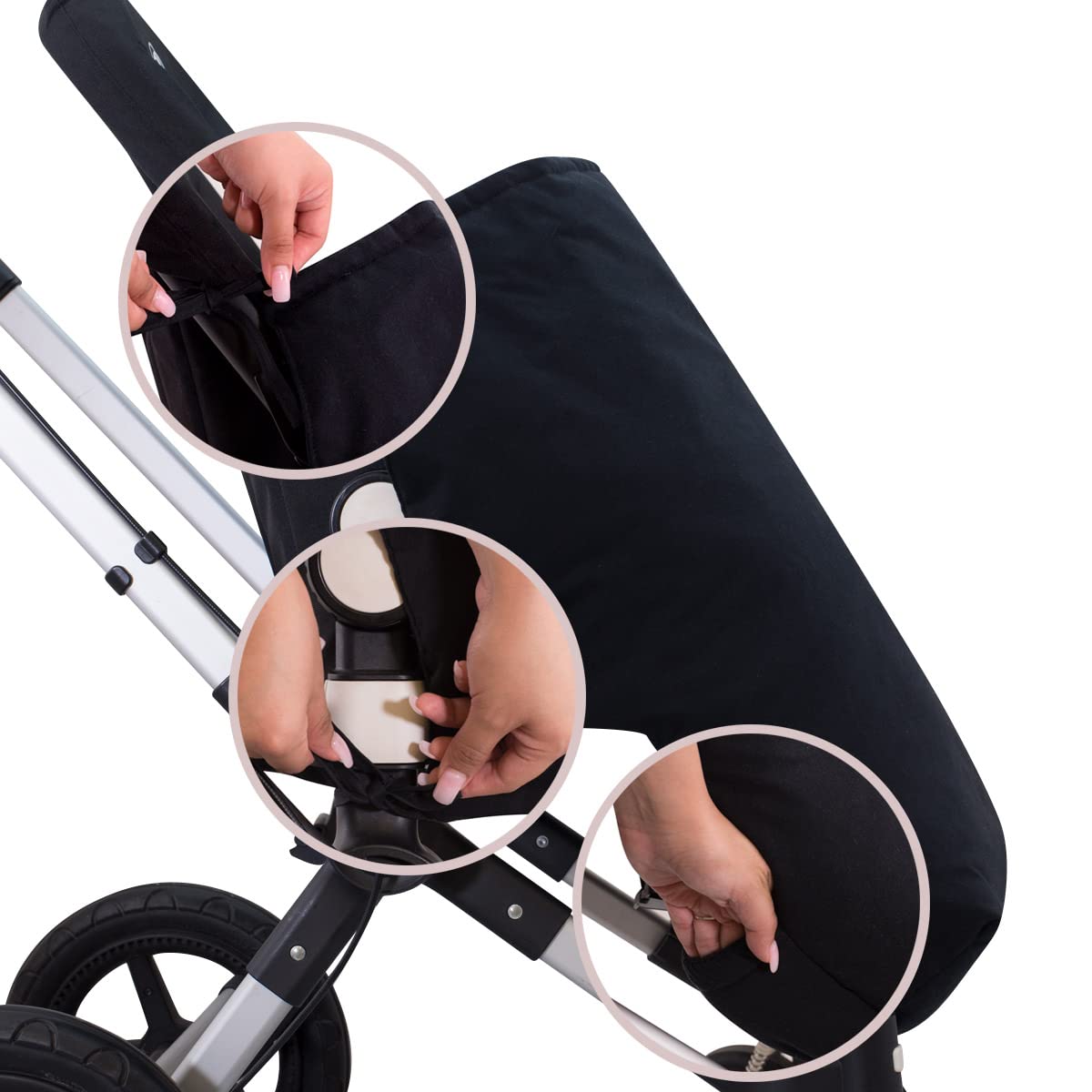JYOKO Kids Manta Saco para Cochecito, portabebé, Algodón Primavera/Entretiempo (BLACK SERIES, ALGODÓN - 80 Cm)