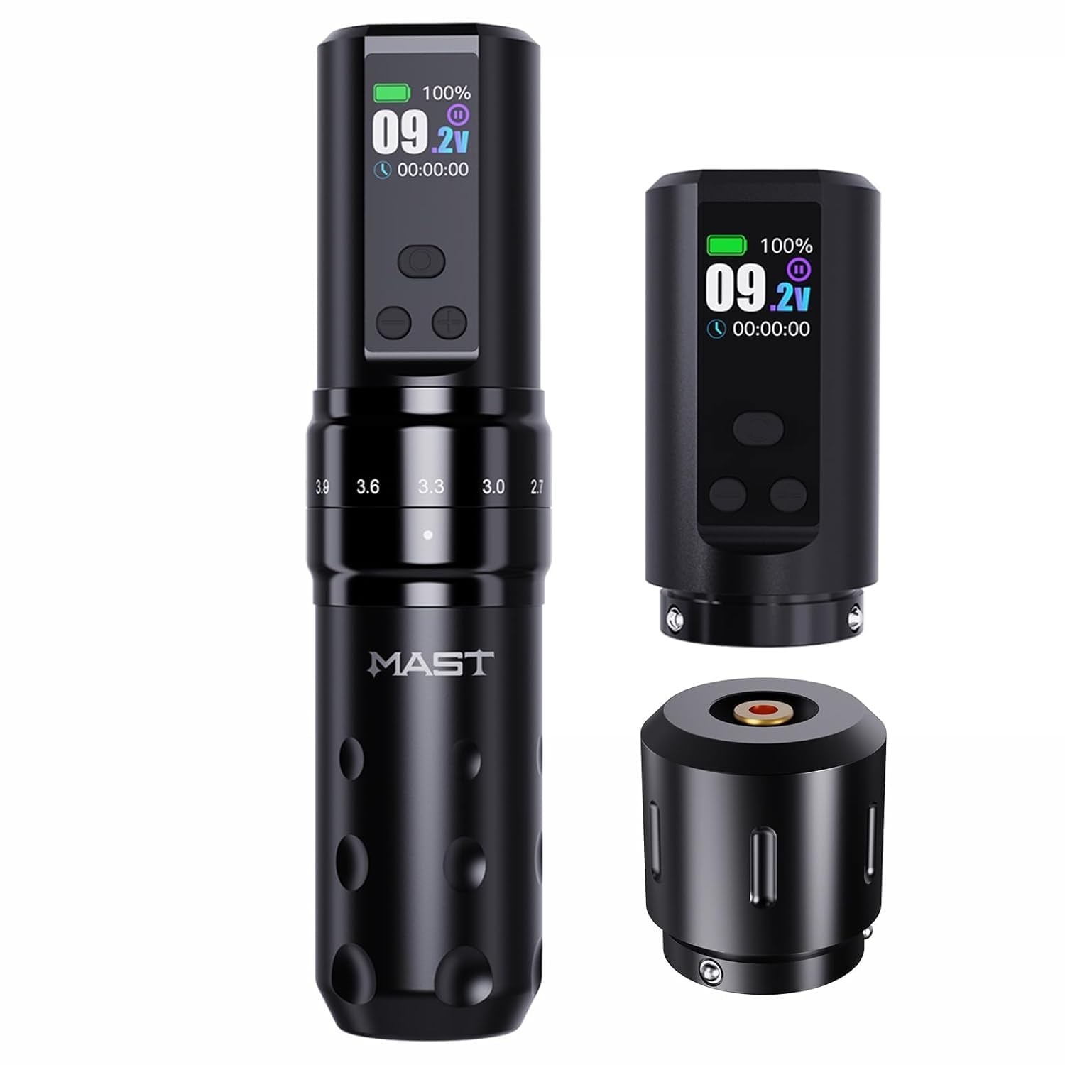 Mast Fold2 Pro Pen Máquina de Tatuaje Rotary Inalámbrica Tattoo Gun 7 Stroke Length de Batería 2000mAh Powerful Motor by Mcore Smart Display Screen para Artistas Profesionales (WQP-076-10YMX)