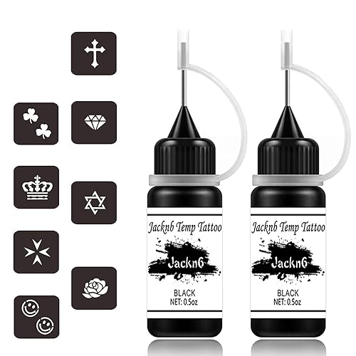 Kit de tatuaje temporal, tatuaje semipermanente de gel Jagua a mano alzada, tatuajes de temperatura para mujeres, niños y hombres, pintura de arte