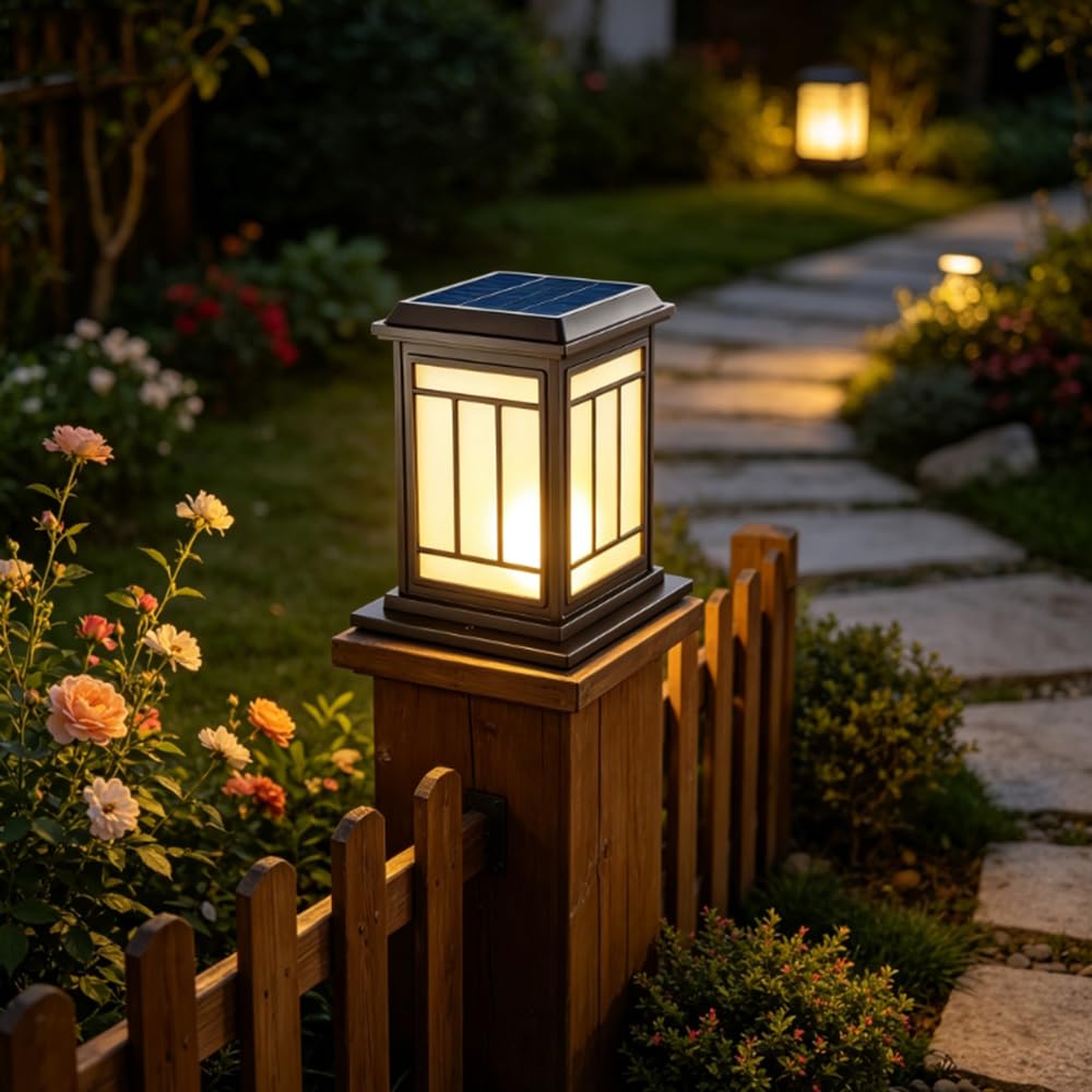 Zewnętrzna wodoodporna lampa uliczna do słupków ogrodzeniowych.