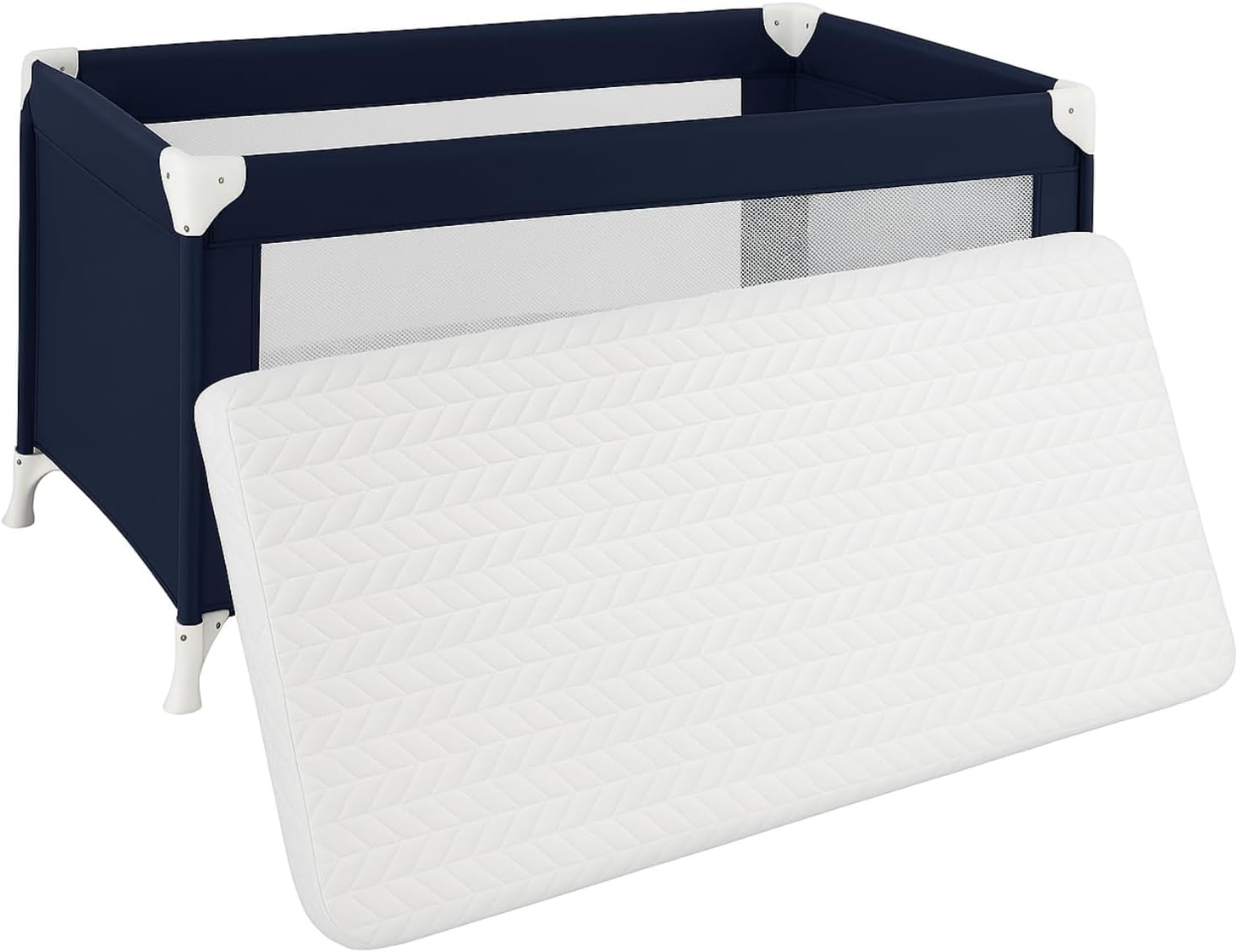 Crescent Collection Baby Toddler Cot Bed Mattress Eco-Friendly Polyester Extra Thick Foam Non-Allergenic and Breathable for Babies and Toddlers Cot Bed Mattress (87 X 46 X 5cm)
