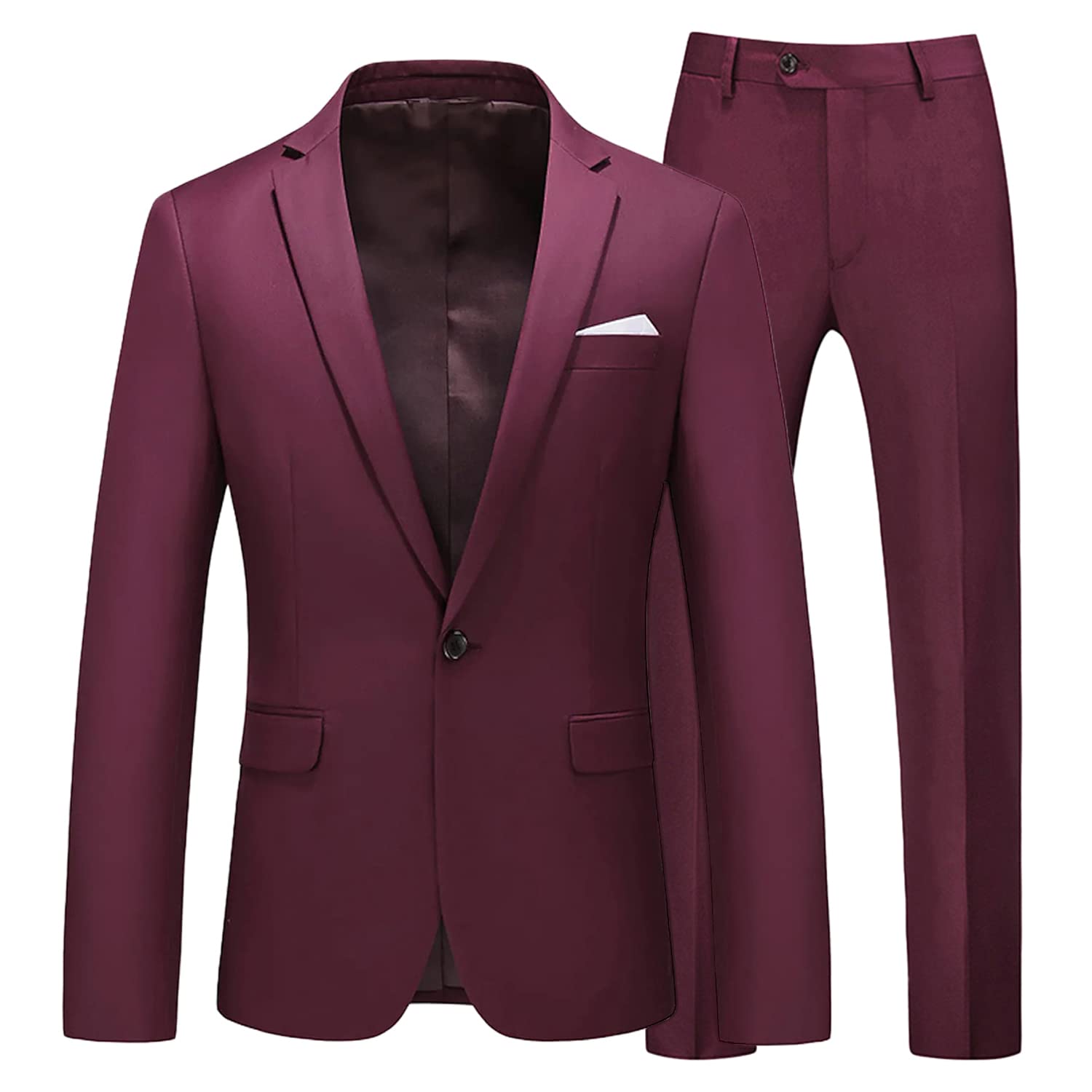 Uomo Un Pulsante Vestito da Sposa Sposo Due Pezzi Smoking Giacca Pantaloni