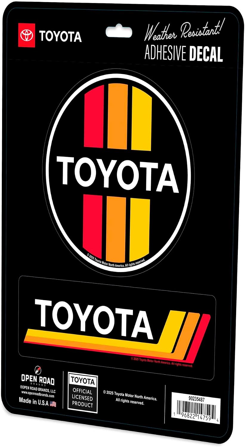 Toyota Logo Adhesive Vinyl Decals - Fun Toyota Stickers for Car, Laptop, or Water Bottle, 1 Pack (2 Count)