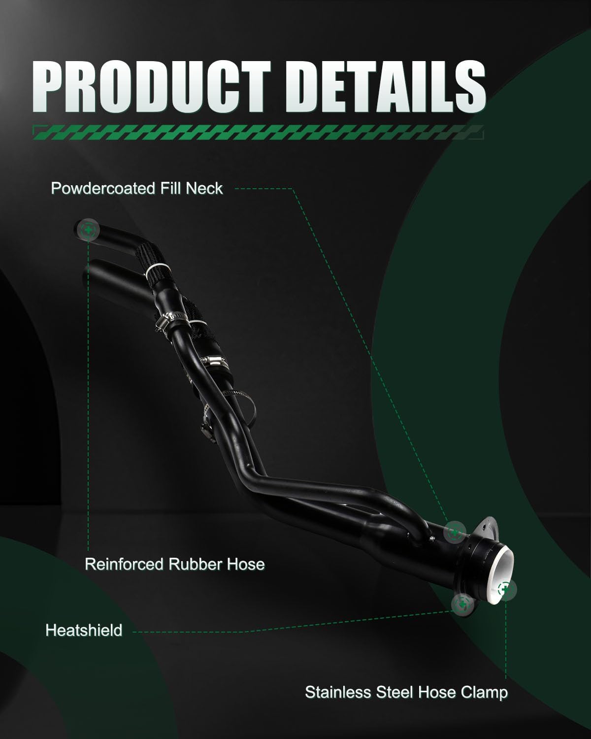 SCITOO F85Z9034TA 688014 Fuel Filler Neck Pipe Tube Fit For Ford For F-150 1997-1998,For Ford For F-250 1997-1998,For Ford For F-250 HD 1997