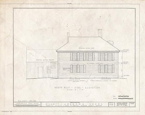 Historic Pictoric Blueprint HABS VT,14-NOR.V,1- (Sheet 5 of 8) - Olcott-Johnson House, Old Norwich Center, Norwich, Windsor County, VT 20in x 16in