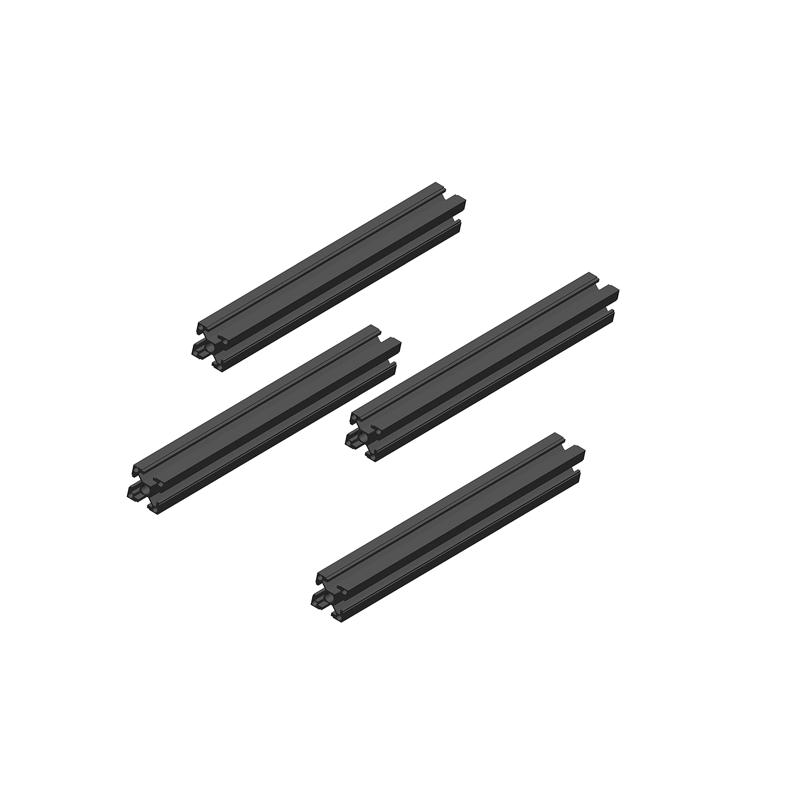 Black 2020 Aluminum Extrusion Profile Four Holes Linear Rail 2020 Aluminum Profile Frame Machine DIY 3D Printer Workbench CNC (300mm) 4PCS — Amazon image 3