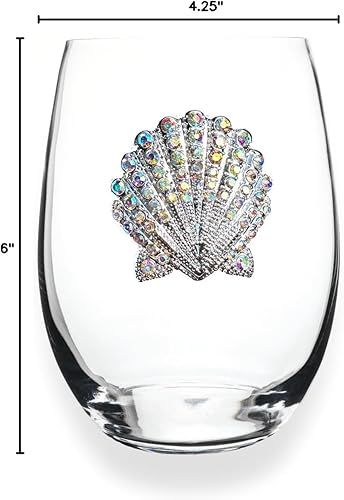 Miniatura 19 de THE QUEENS' JEWELS - Octopus Jeweled - Copa de vino sin tallo, 21 oz. - Deslumbrante y único - Cristalería decorada a mano - No pintada 0300-004-100