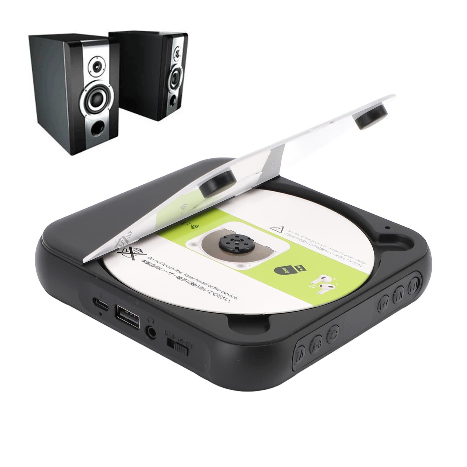 Dpofirs CD Player Portable with Headphones, BT 5.3 Transmitter Receiver Rechargeable 2000mAh Battery, Repeat Speed Control for Language Learners, Vintage Design for Holiday Present-image-41