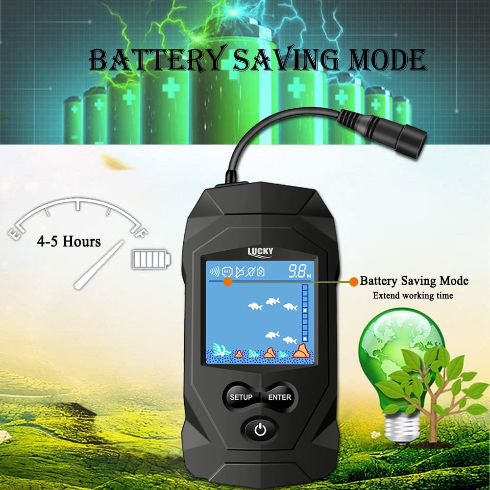 LUCKY Portátil Sonar Buscador de Pesca con Cable Profundidad Buscador de Pescado Sonar Sensor Buscador de Peces LCD Pantalla para la Pesca FL068