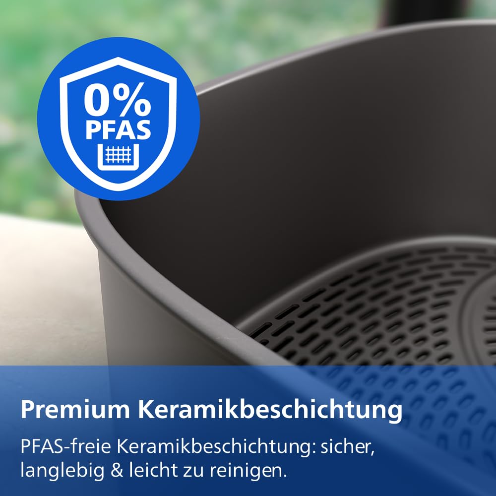 Philips Airfryer 4000 Series Gestapelte Heißluftfritteuse 2 Kammern 10L RapidAir PFAS-freie Keramikbeschichtung
