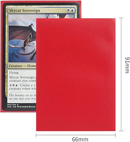 Miniatura 6 de 300 fundas mate Magic The Gathering para cartas protectoras, acabado rojo mate, fundas MTG barajadas perfectas, juegos estándar y tamaño de tarjeta