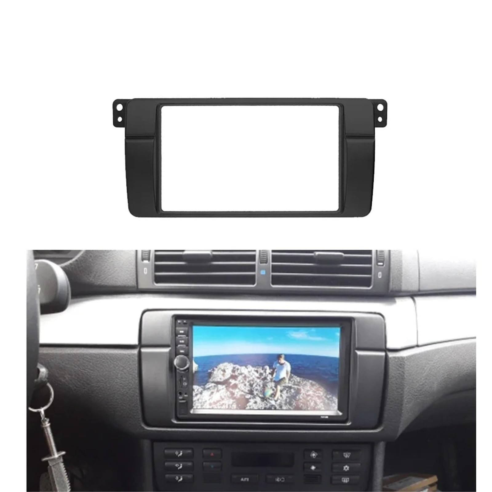 Kit Installazione Fascia Autoradio Per BMW Serie 3 E46 1998-2005 Doppio 2 Din Fascia Radio DVD Stereo Pannello Dash Mount Trim Kit Telaio Cablaggio + Adattatore Antenna