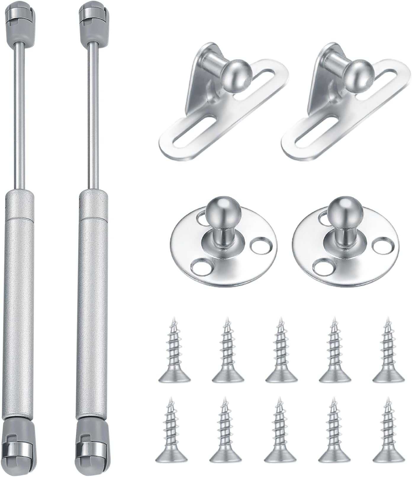 2 Pcs Gas Lift Strut Kit, Spring Stay Support, 100N/10KG Kitchen Cupboard Wardrobe Cabinet Door Soft Close Damper Hinge Flap Fittings