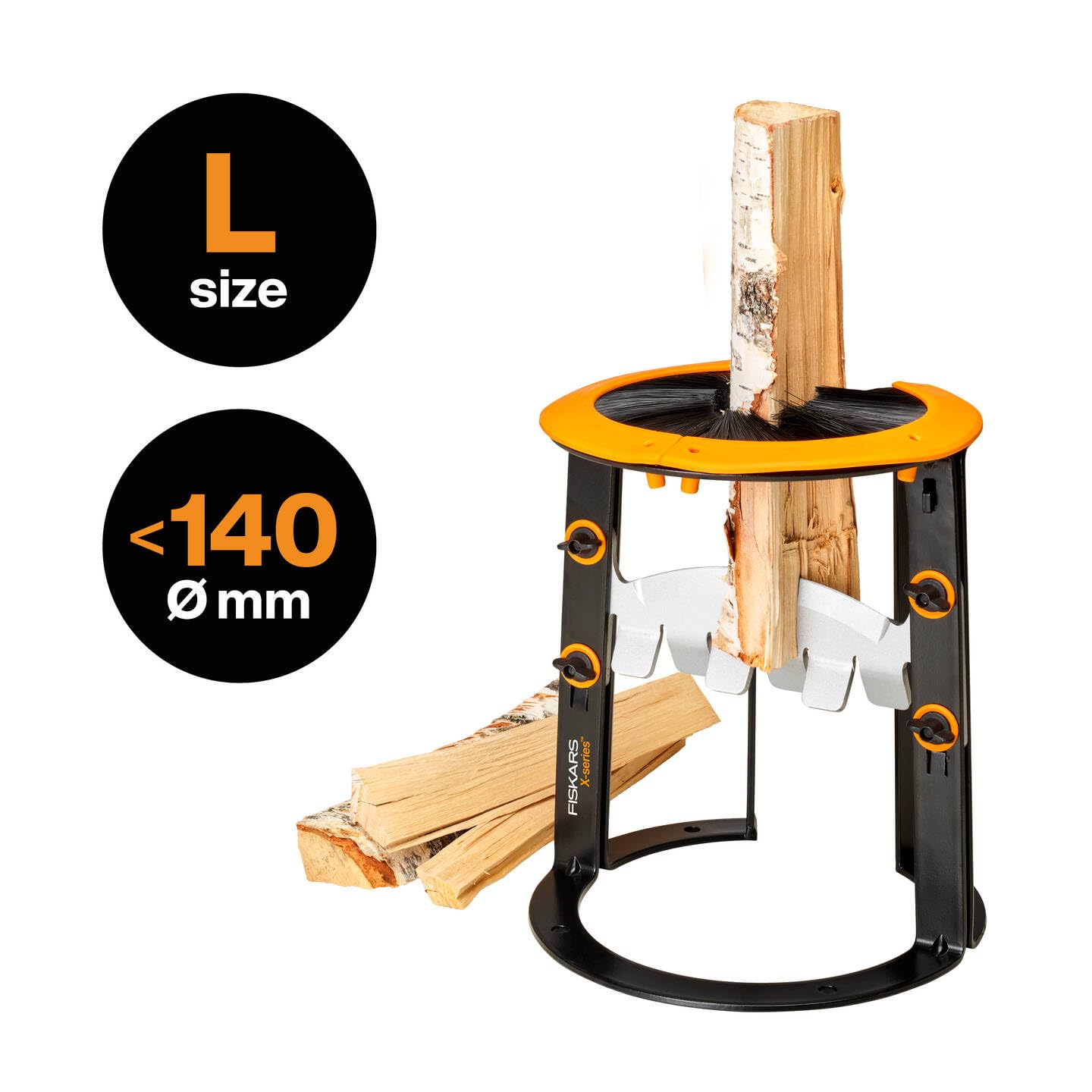 Fiskars X-Series Cortadora de leña L, Cortadora de leña Segura y Manual para Troncos de hasta Ø 12 cm, Incluye Bolsa, Negro/Naranja, 1079156