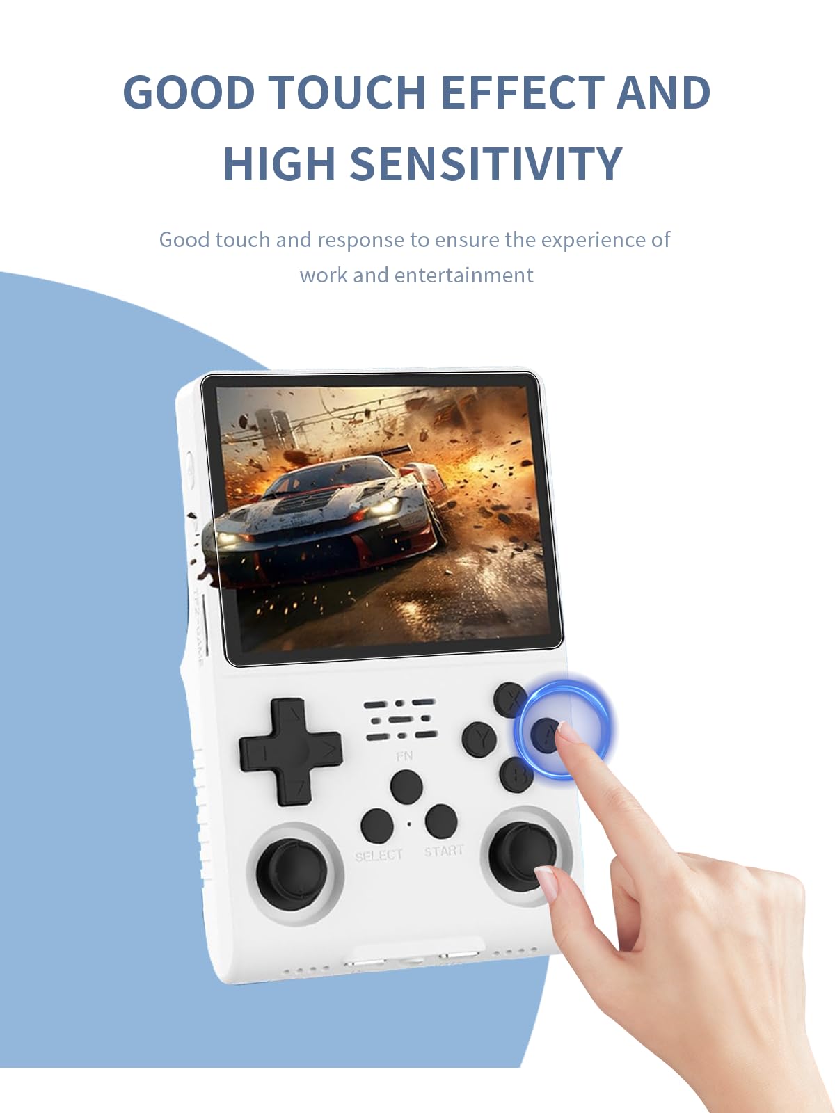 BOVUGAC Pellicola protettiva in vetro temperato per console di gioco portatili R40S Pro, 3,5 pollici, pellicola protettiva per R40S PRO Handheld Gaming antigraffio e sensibile e durezza 9H, confezione