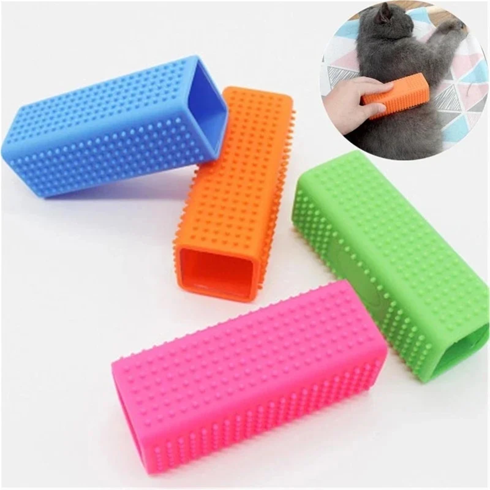 Spazzola for la rimozione dei peli degli Animali Domestici Rimozione Efficace Gatti for Cani Pulizia della Gomma Cava in Silicone for(Green)