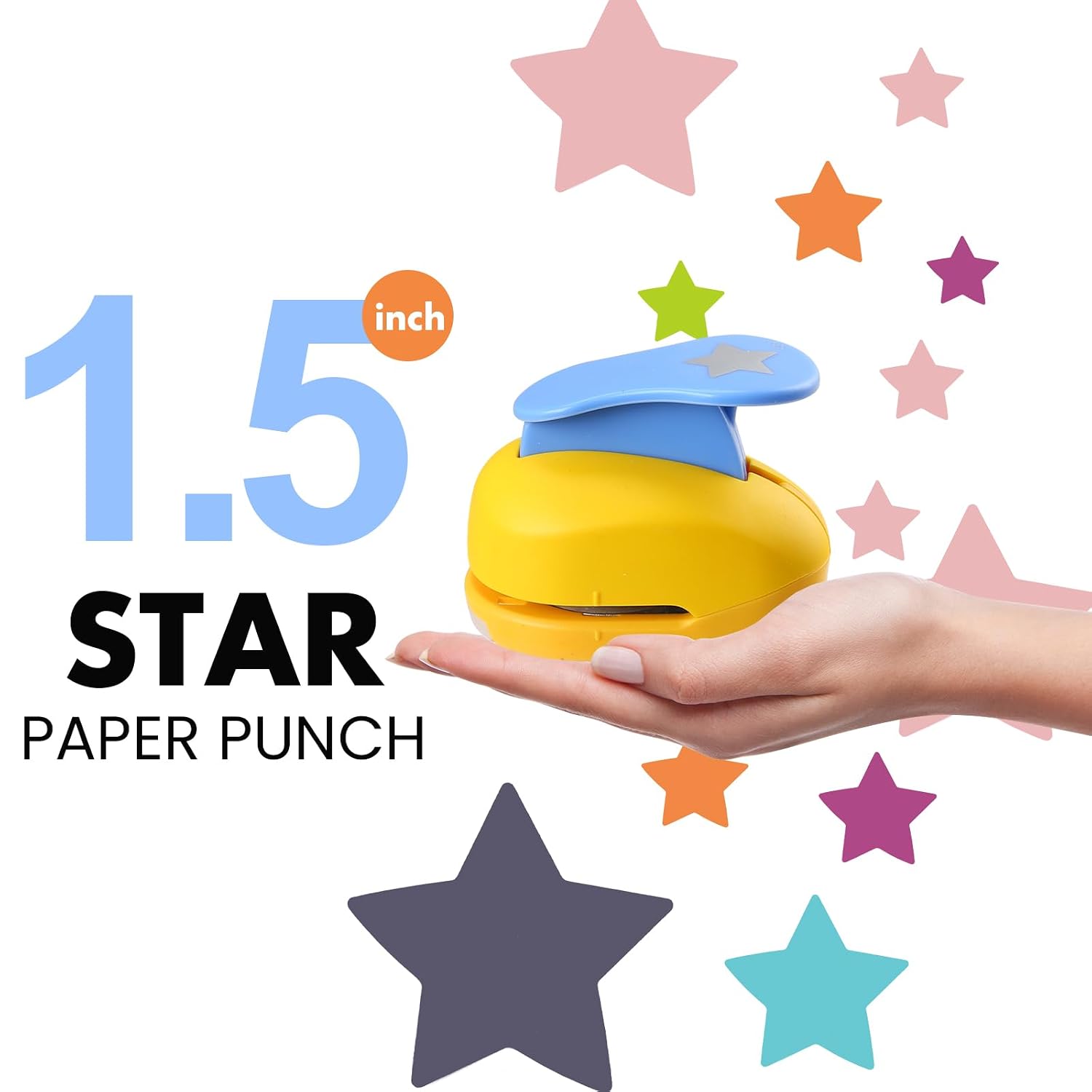 1.5 Inch Star Punch - Creates Perfect Stars Every Time, Handmade Scrapbooking Tool for Card Making, DIY Photo Albums, Invitations & Decorations