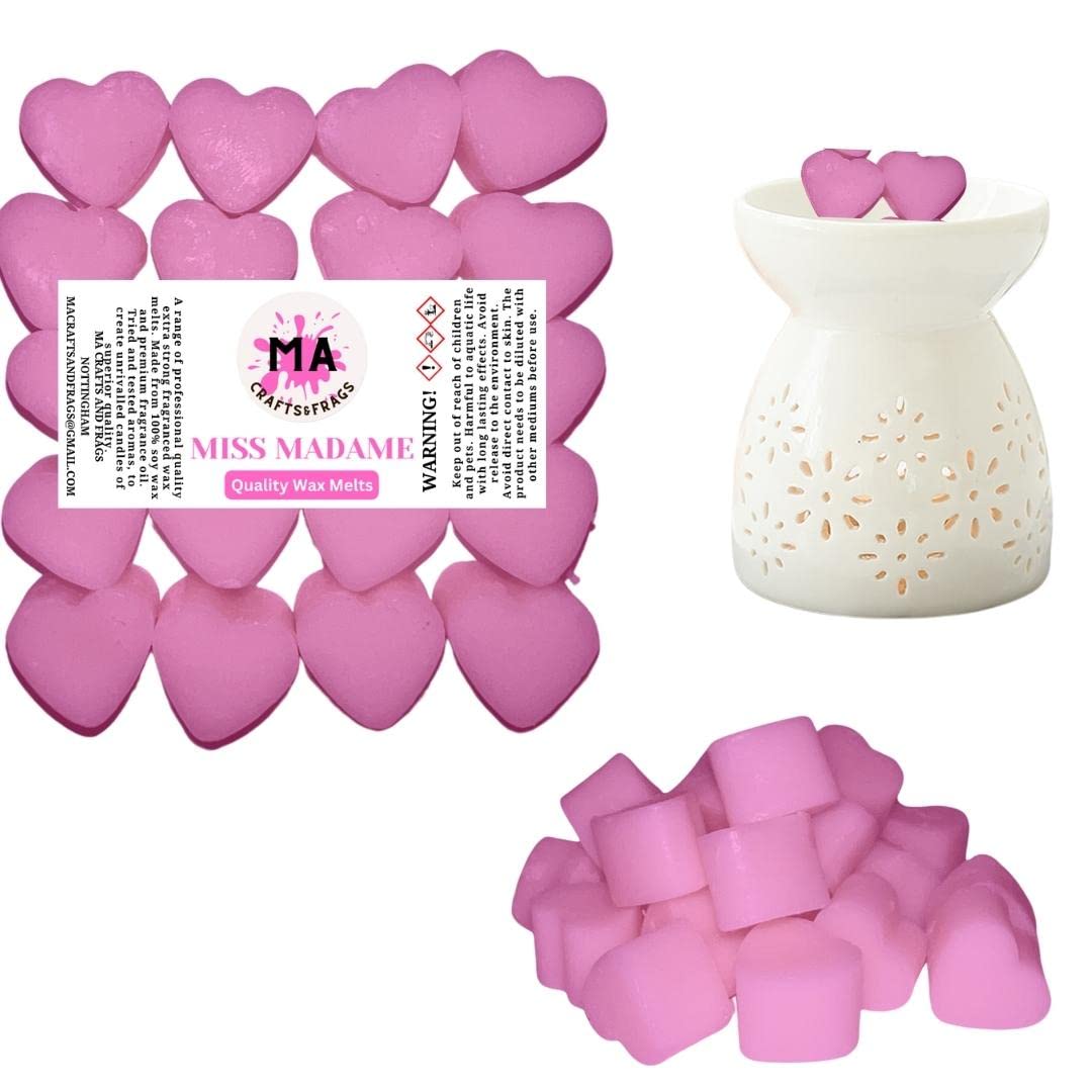20 x Highly Scented Wax Melts Mini Hearts Many fragrances Designer Inspired (Coco Madam)