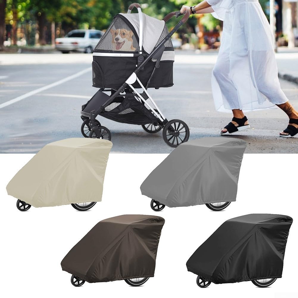 Yhenlovtt Copertura per rimorchio bici per bambini, impermeabile, resistente ai raggi UV, in tessuto Oxford 210D, per Qeridoo, Burley, Thule, Chariot, Croozer, Leggero, Nordic Cab, Yepp, per (BROWN)