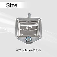 Vista 2 de Pestillo de Caja de Herramientas Pestillos de Manija en T con Cerradura, Pestillo de Puerta de Remolque con Junta y Llaves, Acero Inoxidable
