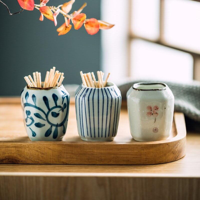 Amazon｜つまようじホルダーディスペンサー、 陶器手描き