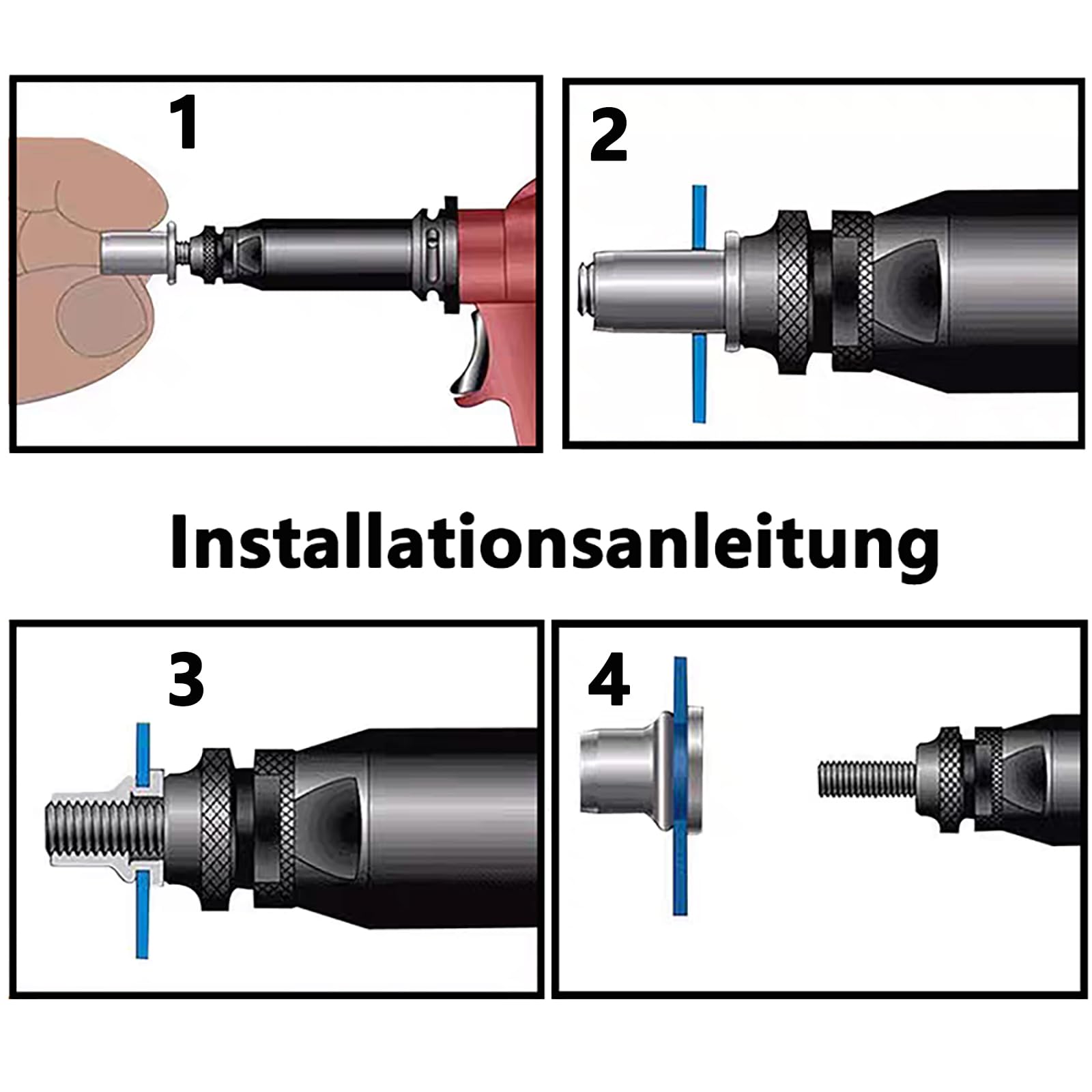 Dadi per rivetti a testa piatta, M4, dadi a manicotto A2 V2A, in lega di alluminio, 50 pezzi