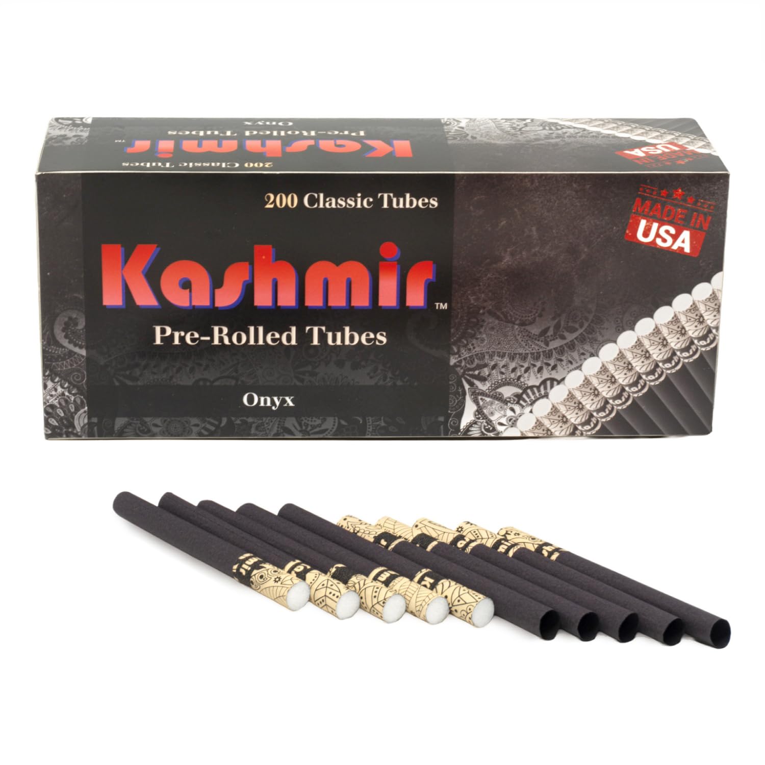 Amazon.com: Kashmir Cigarette Tubes with Filters 200 Count – 84mm Onyx King  Size Empty Paper Tubes – Patent-Pending Filter Tubes Compatible with Most  Injector Machines – Made in USA : Health & Household