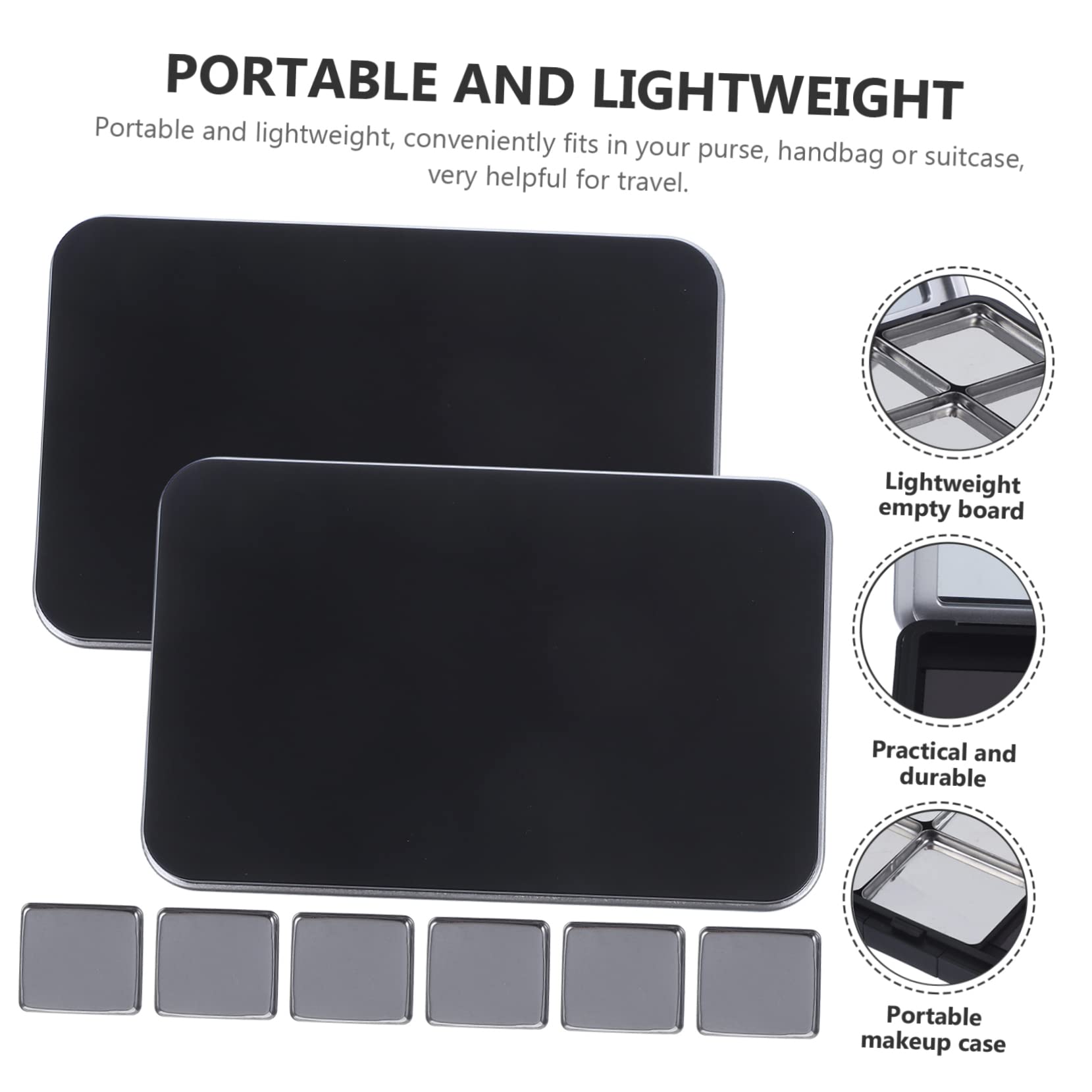 ORFOFE Set 2 Palette Vuote per Ombretti e Fard, Contenitore As Leggero, Riutilizzabile, per Fai da Te e Esposizione Cosmetici
