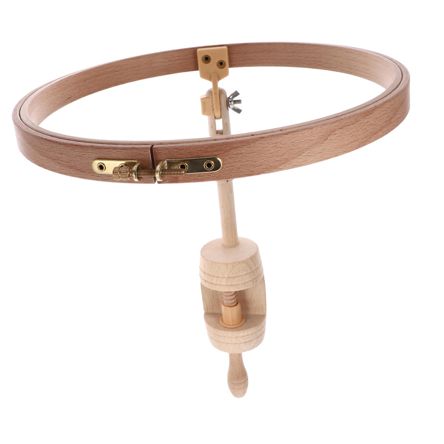 Operitacx Bastidor de Bordado de Madera para Mesa, Ajustable, Redondo | Punto de Cruz y DIY Stitching Arts, Instalación Fácil en Superficies Lisas, No se Deforma ni Rompe