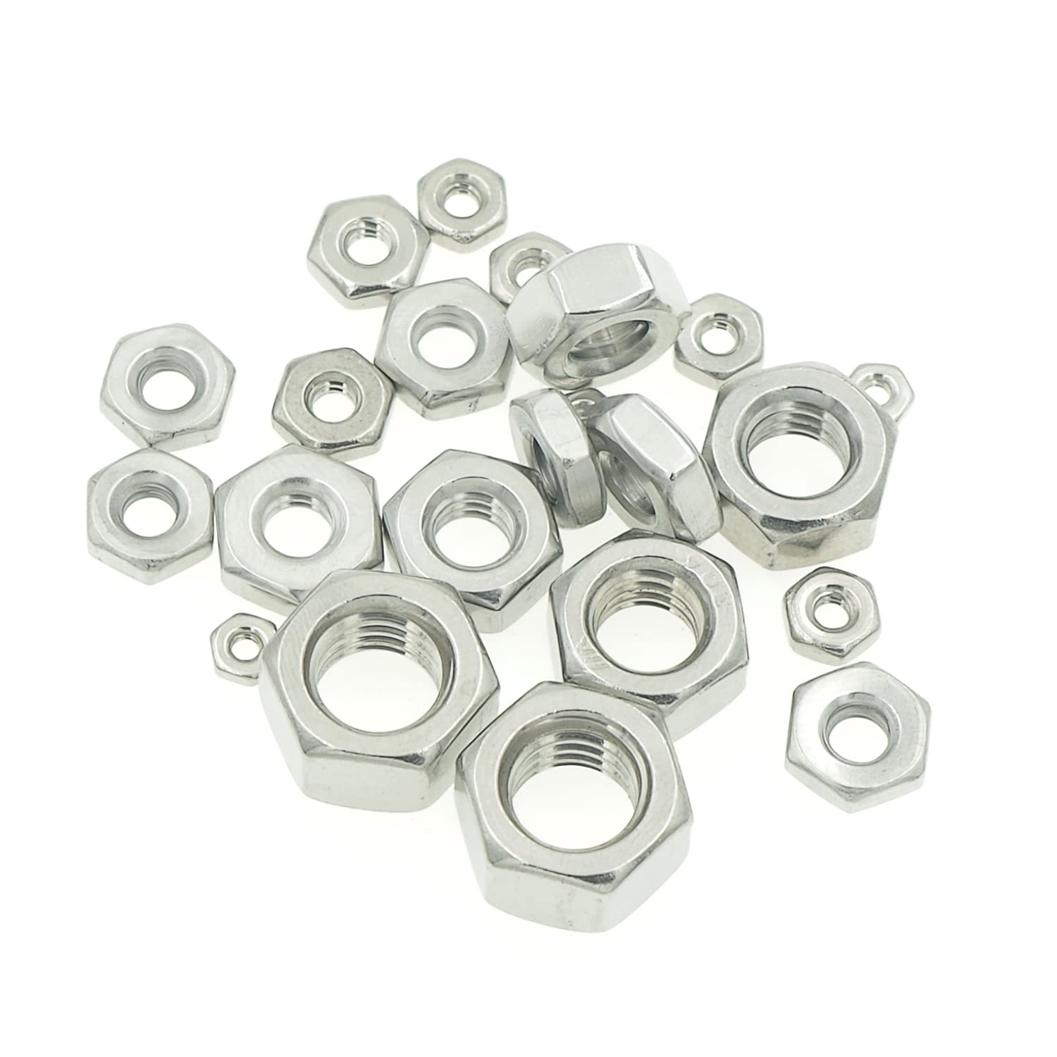 #2-56#4-40#6-32#8-32#10-24#10-32#12-24 1/4 Zoll-20 5/16 Zoll-18 3/8 Zoll-16 304 Edelstahl Sechskantmuttern Sortiment Kit
