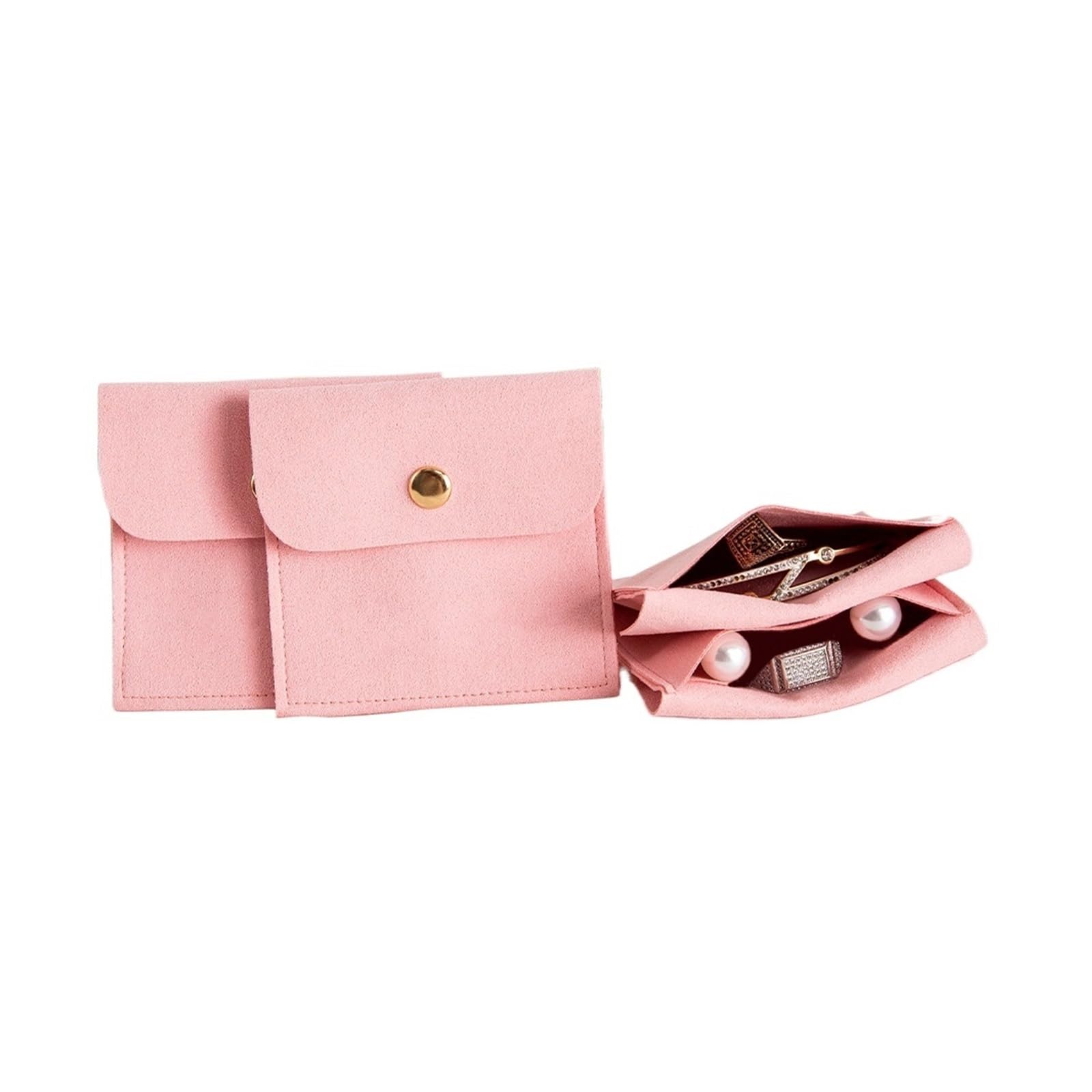 SHENJMAI Velvet Jewelry Pouches 50/10/1pcs Velvet Bag Jewelry Presents Bags for Earrings Necklace Wedding Package Candy Favor(Pink,1pcs)