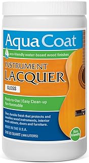 Aqua Coat Water-Based Professional Grade Instrument Lacquer, Gloss, Easy to Apply, Requires Less Coats, 1 Quart