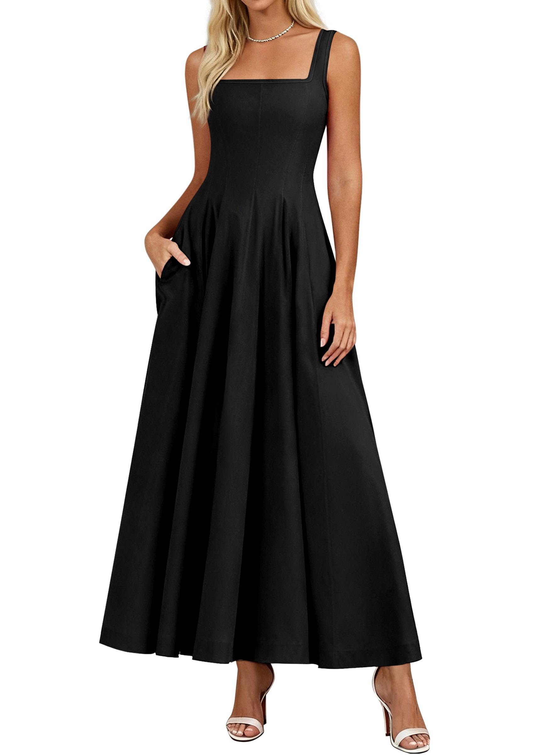 Cocktail Dresses for Women Formal 2026 Summer Sleeveless A Line Long Flowy Spring Wedding Guest Party Midi Dress