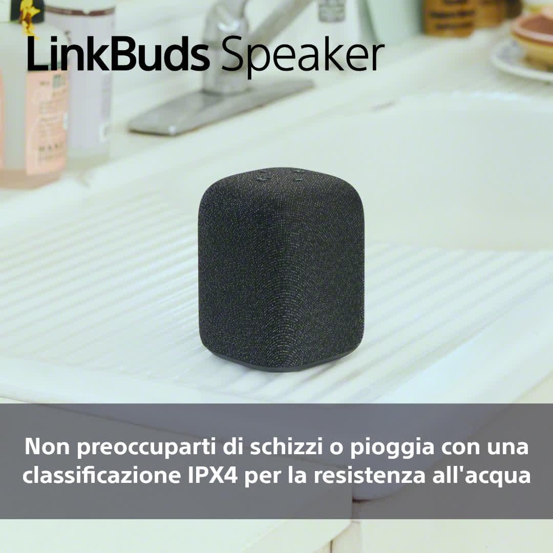Sony LinkBuds Speaker – Altoparlante Portatile Wireless Bluetooth, IPX4, resistente all'acqua, batteria da 25 ore, qualità delle chiamate nitide, per esterni, da viaggio - Black