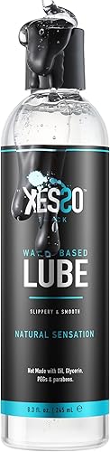 XESSO Lubricante a base de agua de 8.3 onzas líquidas, totalmente natural e hipoalergénico sin glicerina ni parabenos, gel de masaje resbaladizo