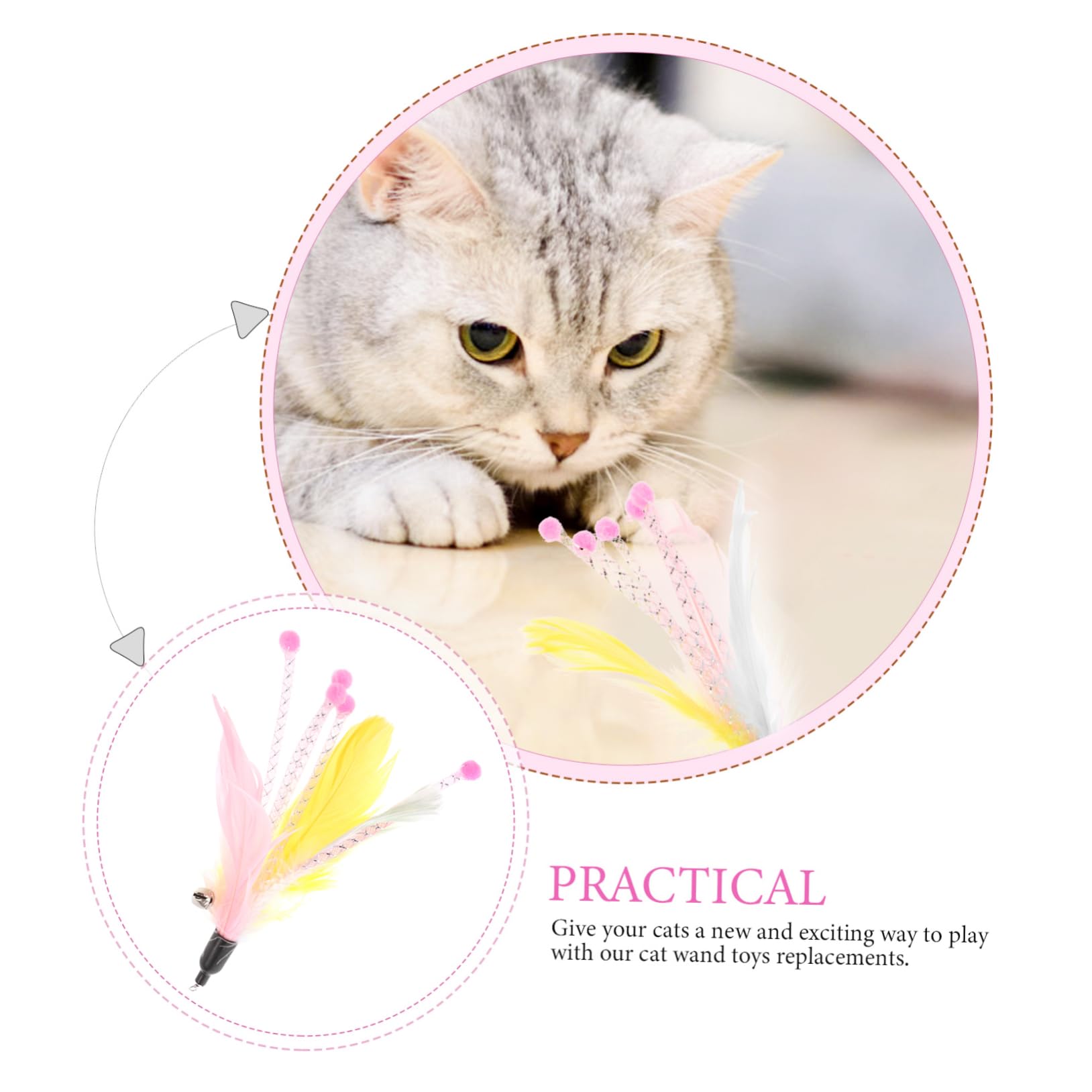 Kisangel 24stücke Teiliges Katzen-Spielzeug Federstäben Interaktive Katzenspielzeuge Spiel Und Bewegung Für Gemeinsame Spielstunden Mit Ihren Katzen