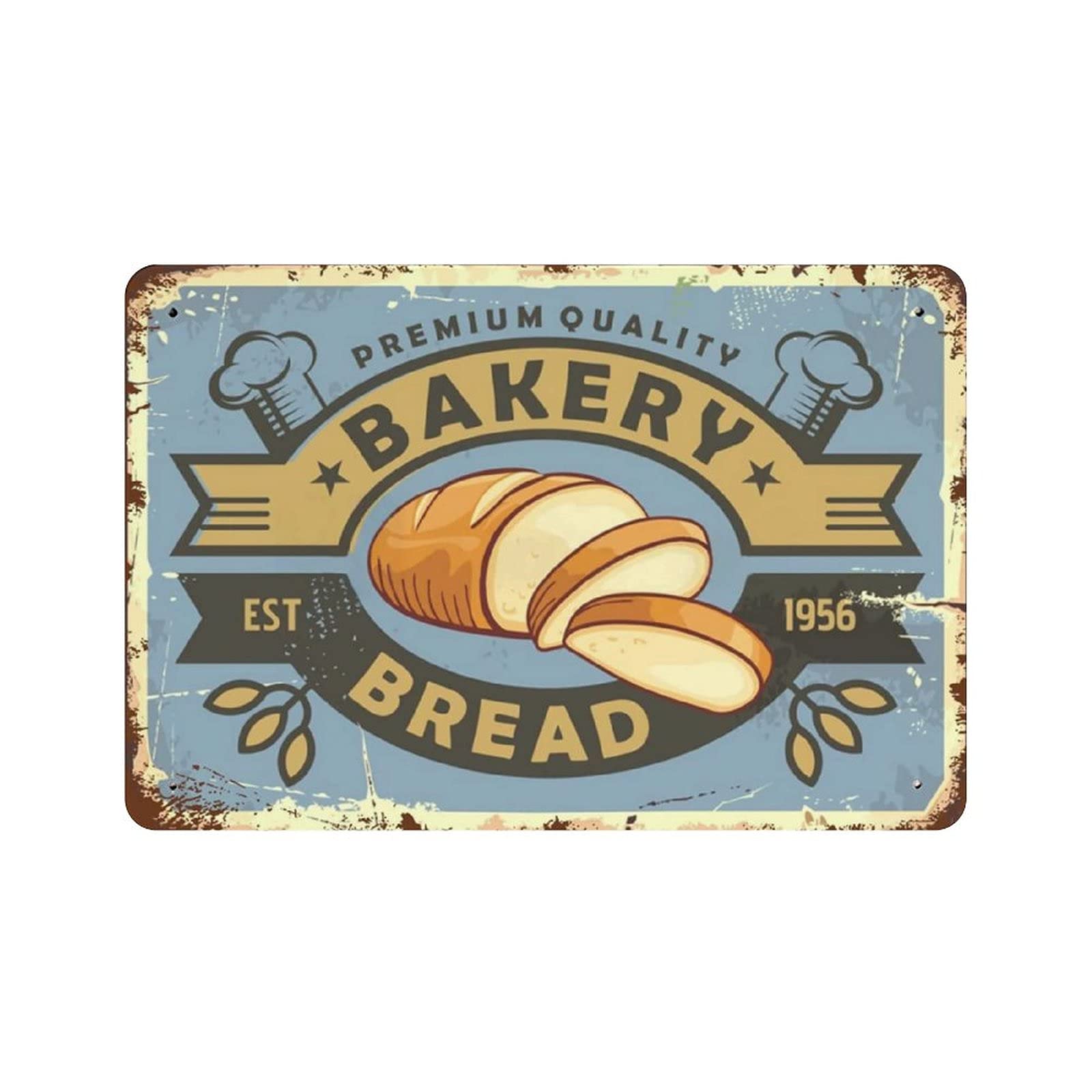 Metal Tin Sign Bread Bakery Vintage Tin Poster Metal Sign Wall Decoration Country Kitchen Home Garage Decor 8"x12"