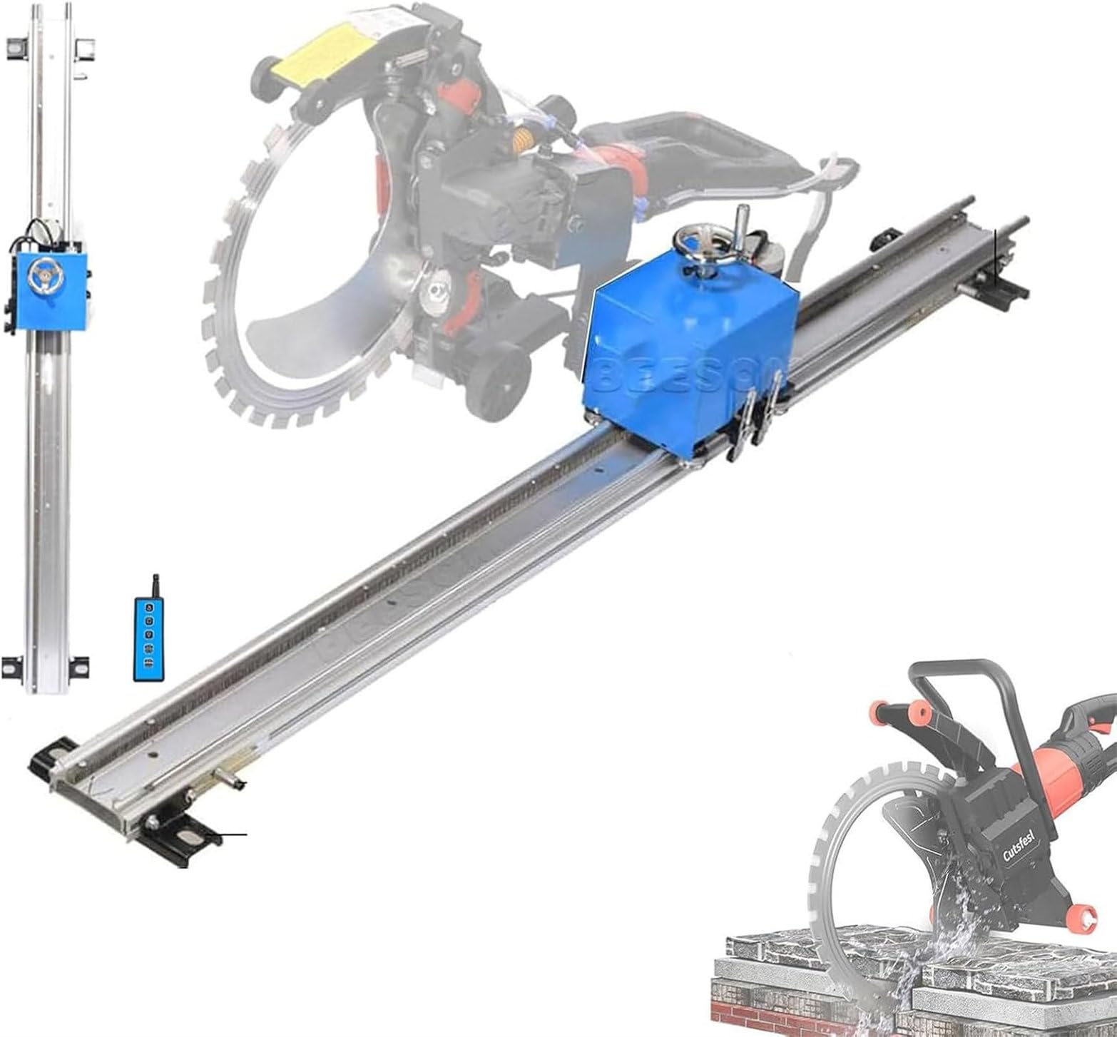 Guía Lineal Para Sierras De Anillo Eléctricas 150W, Guía De Corte Automática De Aleación De Aluminio Con Control Remoto Y Profundidad Ajustable, Elevación Con Un Solo Botón Para Hormigón Armado 1.5m