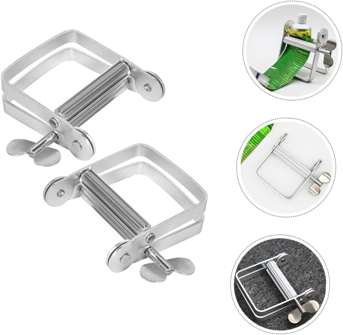 2Pcs Metal Toothpaste Squeezer Tool Manual Squeezer for Salon Supplies Dye Cream and Pigment Paste Efficient Squeeze Tool for Home Use