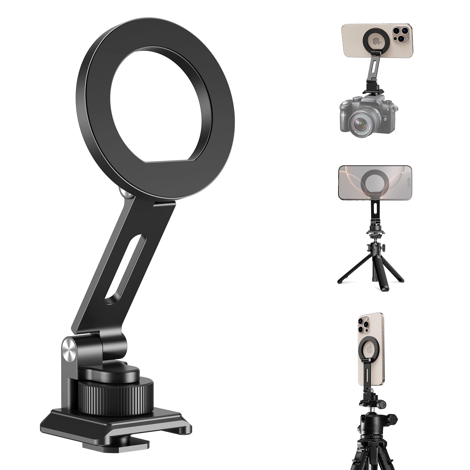 elitehood Magnetic Phone Tripod Mount, Magsafe iPhone Cold Shoe Arca Mount